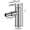 Grifo de bidé monmnado redondo acero cepillado