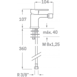 Grifo bide monomando negro mate serie Legend