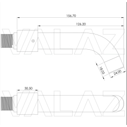 Grifo de lavabo empotrado en pared caño corto 15cm monomando cromo