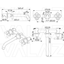 Grifo empotrado bimando cromado