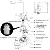Grifo de cocina nikel con ósmosis integrada 3 vías acero cepillado