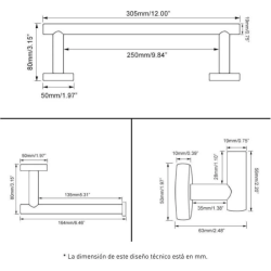 Toallero + portarrollos + percha - Accesorios de baño negro mate de acero inoxidable SUS304