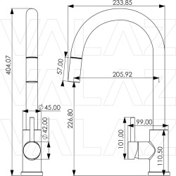 Grifo de cocina cromado  monomando extensible