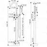 Grifo bañera exenta autoportante independiente pie a suelo