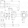 Grifo lavabo empotrado caño 15cm fino  redondo fijo negro mate