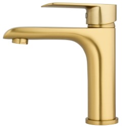 Grifo de lavabo monomando oro mate serie Turia