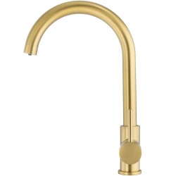 Grifo cocina 3 vías oro mate con purificación de agua potable ósmosis