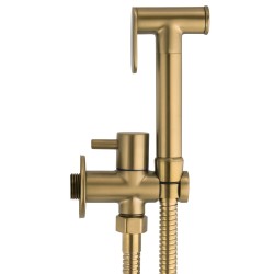 Grifo de bidet empotrado dorado cepillado ducha higienica oro