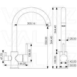 Grifo cocina 3 vías acero cepillado con purificación de agua potable ósmosis