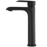 Grifo de lavabo alto pica monomando negro mate serie Turia