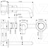 Grifo lavabo empotrado caño 15cm fino redonda fijo acero cepillado