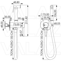 Grifo bide empotrado higiénico agua fria y caliente