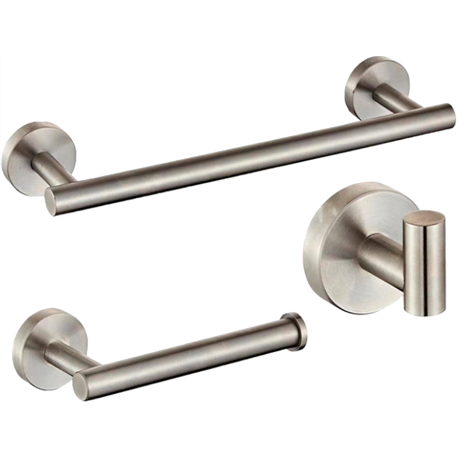 Comprar Accesorios de baño en acero cepillado de acero inoxidable SUS304:  Toallero 40cm + portarrollos + percha online