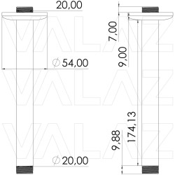 Soporte techo redondo cromo