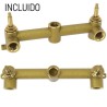 Grifo empotrado bimando dorado cepillado de lavabo