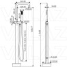 Grifo de bañera exenta autoportante independient pie suelo con caño en c cromado