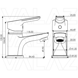 Grifo de lavabo monomando cromado serie Tera