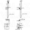 Grifo cuadrado empotrado monomando  para bañera con cascada negro mate serie Tajo