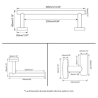 Accesorios de baño en dorado cepillado de acero inoxidable SUS304: Toallero + portarrollos + percha