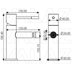 Grifo bidé acabado maneta luxury monomando negro mate