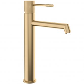 Grifo lavabo  alto acabado maneta luxury monomando oro mate cepillado