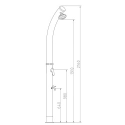 Ducha de exterior para jardín/piscina 18L tubo curvo solar agua fría y caliente