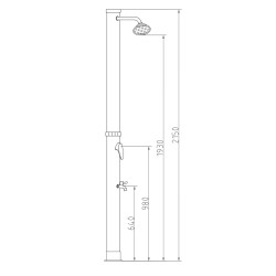 Ducha de exterior para jardín/piscina 18L tubo recto solar agua fría y caliente