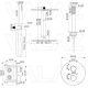 Conjunto de ducha empotrado termostatico oro mate cepillado a techo
