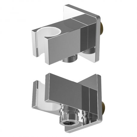 Soporte alcahofa de mano cuadrao inclinable cromado