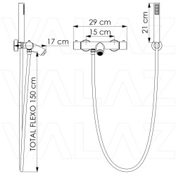 Grifo de ducha /bañera termostático  maneta luxury cromado