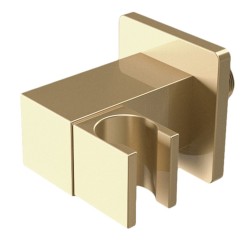 Soporte alcachofa de mano cuadrado inclinable dorado cepillado