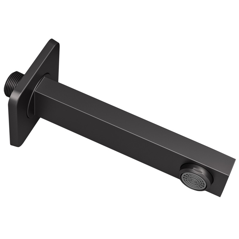Caño cuadrado en negro mate de 15cm