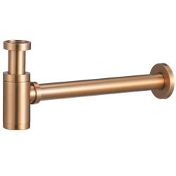 Sifón visto de lavabo rosa cepillado