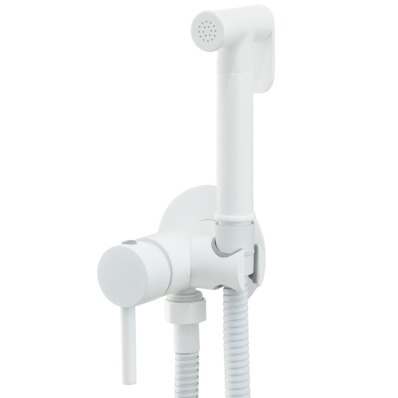 Grifo de bidet empotrado redondo blanco - Agua caliente y fría Grifo de bidet empotrado redondo blanco - Agua caliente y fría