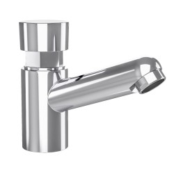 Grifo de lavabo bajo de agua fría con temporizador  en color cromado