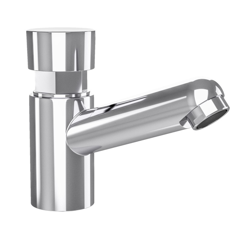 Grifo de lavabo bajo de agua fría con temporizador en color cromado Grifo de lavabo bajo de agua fría con temporizador en color cromado