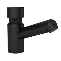 Grifo de lavabo bajo de agua fría con temporizador  en color negro mate