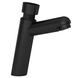 Grifo de lavabo agua fría con  temporizado  en color negro mate
