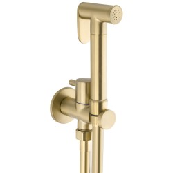Grifo de bidet empotrado dorado cepillado ducha higienica oro