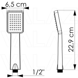 Alcachofa de mano ancha cuadrado dorado cepillado