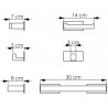 Accesorio de baño adhesivos sin taladro cuadrado con toallero 30cm+portarrollo+ percha en cromado