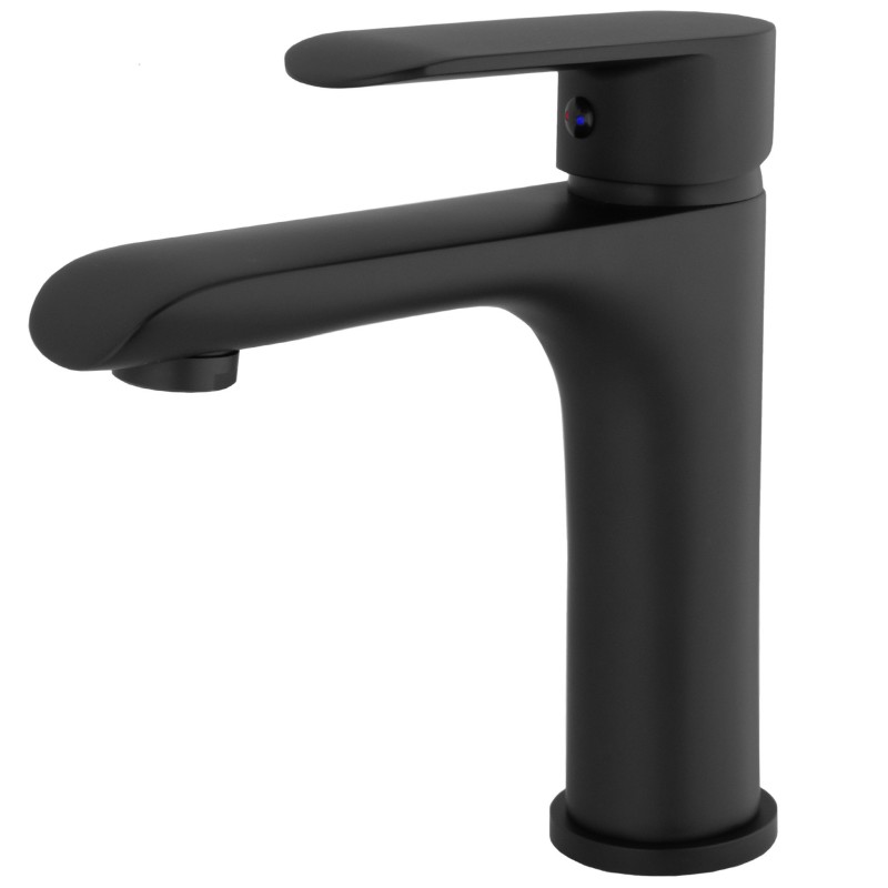 Grifo de lavabo monomando negro mate serie Turia Grifo de lavabo monomando negro mate serie Turia
