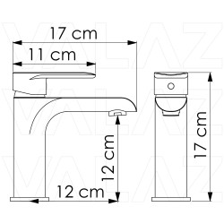 Grifo de lavabo monomando negro mate serie Turia