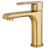 Grifo de lavabo monomando oro mate cepillado serie Turia