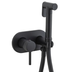 Grifo bidet empotrado negro mate agua fría y caliente monomando