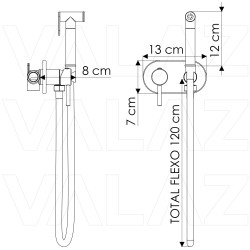 Grifo de bidet empotrado monomando spay ducha (frió y caliente) Serie Jucar