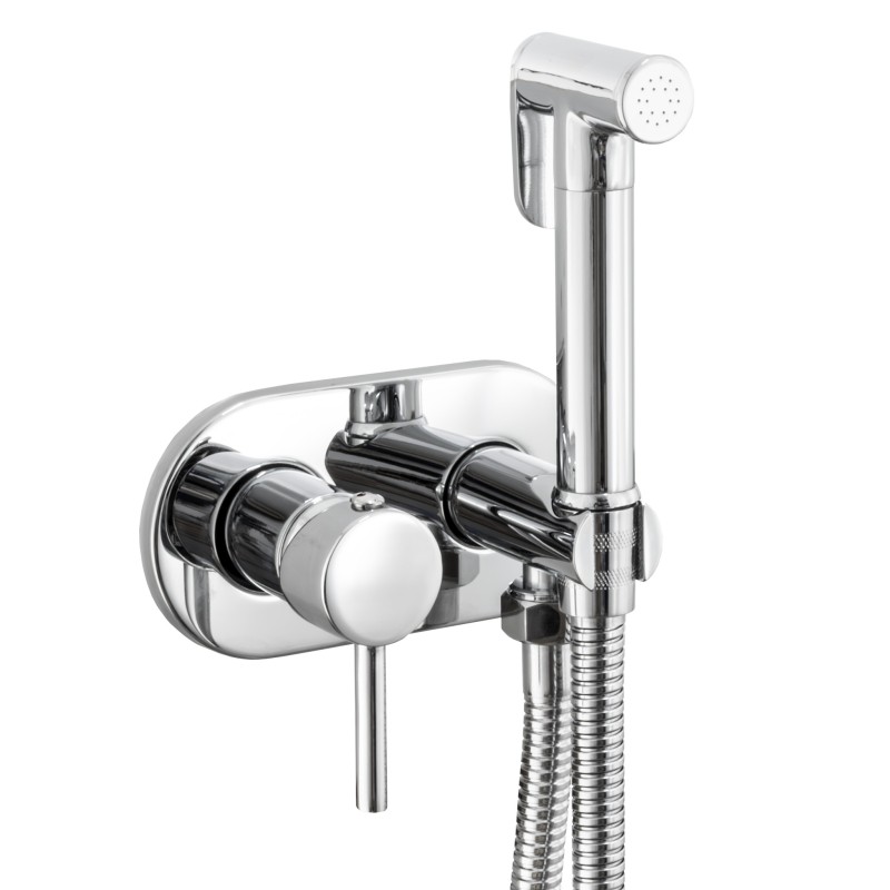 Grifo de bidet empotrado monomando spay ducha (frió y caliente) Serie Jucar Grifo de bidet empotrado monomando spay ducha (frió y caliente) Serie Jucar