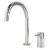 Grifo de lavabo encastrado con cuello cisne redondo cromado