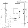 Conjunto de barra ducha termostática cuadrada acero inoxidable Serie Segura
