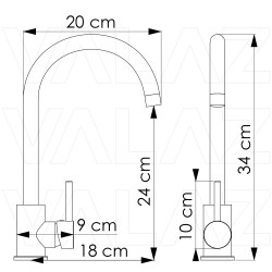 Grifo de cocina giratorio monomando cromo Serie Misisipi